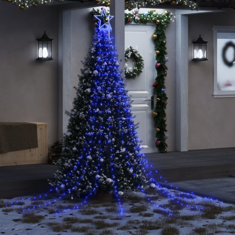 Guirlande de sapin de Noël 320 LED bleu 375 cm 