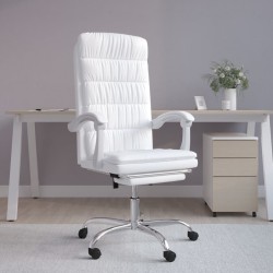 Fauteuil inclinable de bureau Blanc Similicuir 