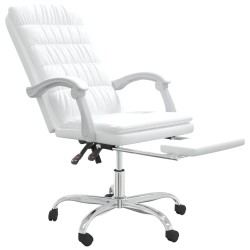 Fauteuil inclinable de bureau Blanc Similicuir 