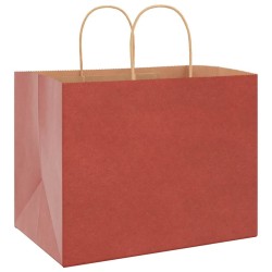 Sacs en papier 50 pcs avec poignées rouge 32x22x24 cm 