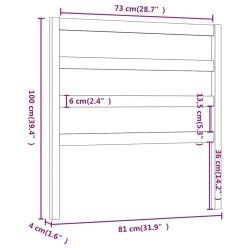 Tête de lit Marron miel 81x4x100 cm Bois massif de pin 