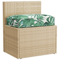Coussin palette pour siège à motif feuilles 60x40x8 cm Tissu Oxford 
