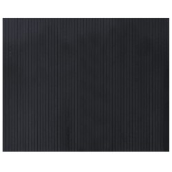 Tapis rectangulaire noir 80x100 cm bambou 