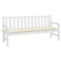 Coussin de banc de jardin crème 180x50x7 cm tissu oxford 