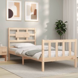 Cadre de lit sans matelas bois de pin massif 