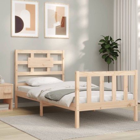 Cadre de lit sans matelas bois de pin massif 