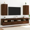 Meubles TV muraux lumières LED 2 pcs chêne marron 30,5x35x70 cm 
