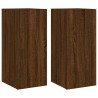 Meubles TV muraux lumières LED 2 pcs chêne marron 30,5x35x70 cm 