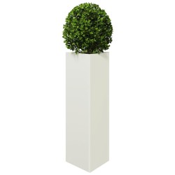 Jardinières 2 pcs blanc triangulaire 30x26x75 cm acier 