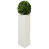 Jardinières 2 pcs blanc triangulaire 30x26x75 cm acier 