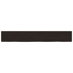 Comptoir de salle de bain marron foncé bois massif traité 