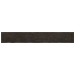 Comptoir de salle de bain marron foncé bois massif traité 