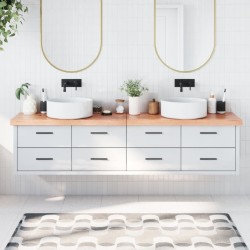 Comptoir de salle de bain marron 200x30x(2-6) cm bois traité 