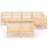 Salon de jardin 7 pcs bois de pin massif 