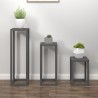 Ensemble de supports pour plantes 3 pcs Gris Bois de pin massif 