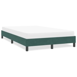 Cadre de lit sans matelas vert foncé 120x210 cm velours 