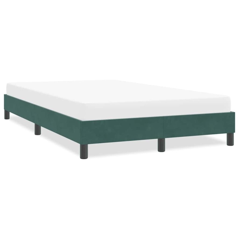 Cadre de lit sans matelas vert foncé 120x210 cm velours Cadre de lit sans matelas vert foncé 120x210 cm velours