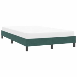 Cadre de lit sans matelas vert foncé 120x210 cm velours 