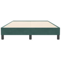 Cadre de lit sans matelas vert foncé 120x210 cm velours 