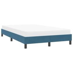 Cadre de lit sans matelas bleu foncé 120x210 cm velours 