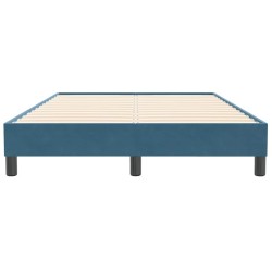 Cadre de lit sans matelas bleu foncé 120x210 cm velours 