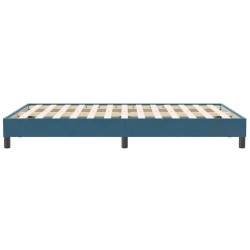 Cadre de lit sans matelas bleu foncé 120x210 cm velours 