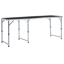 Table pliable de camping Gris Aluminium 180x60 cm 