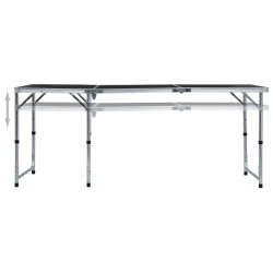 Table pliable de camping Gris Aluminium 180x60 cm 