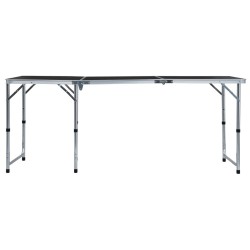 Table pliable de camping Gris Aluminium 180x60 cm 