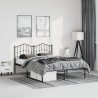 Cadre de lit métal sans matelas avec tête de lit noir 135x190cm 