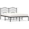 Cadre de lit métal sans matelas avec tête de lit noir 135x190cm 
