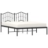 Cadre de lit métal sans matelas avec tête de lit noir 135x190cm 