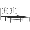 Cadre de lit métal sans matelas avec tête de lit noir 135x190cm 