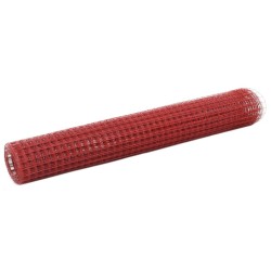 Grillage Acier avec revêtement en PVC 10x1 m Rouge 
