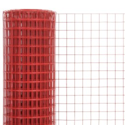Grillage Acier avec revêtement en PVC 10x1 m Rouge 