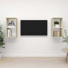 Meubles TV muraux 2 pcs Blanc et chêne sonoma Bois d'ingénierie 