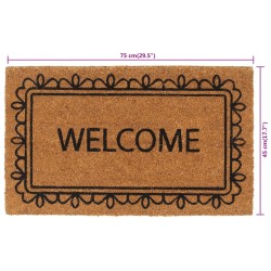Tapis de porte naturel 45x75 cm fibre de coco touffeté 