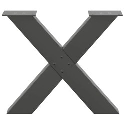 Pieds de table basse en forme de X, 2 pièces, anthracite, 50 x (42-43) cm, acier 