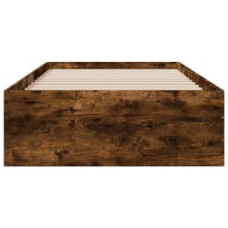 Cadre de lit avec tiroirs sans matelas chêne fumé 90x200 cm 