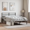 Cadre de lit métal sans matelas avec tête de lit noir 120x190cm 