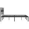 Cadre de lit métal sans matelas avec tête de lit noir 120x190cm 