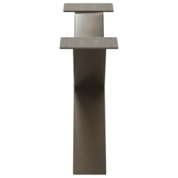 Pieds de table basse en forme de X, 2 pièces, acier naturel, 70 x (30-31) cm 