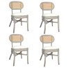 Chaises à manger lot de 4 gris Lin 