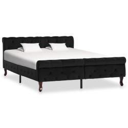 Cadre de lit sans matelas noir velours 140x200 cm 
