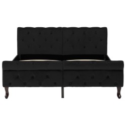 Cadre de lit sans matelas noir velours 140x200 cm 