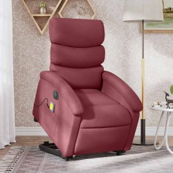 Fauteuil inclinable de massage électrique Rouge bordeaux Tissu 