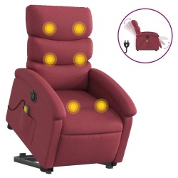 Fauteuil inclinable de massage électrique Rouge bordeaux Tissu 