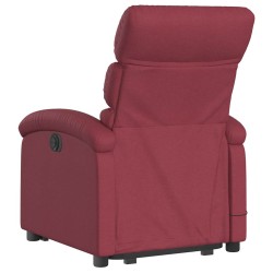 Fauteuil inclinable de massage électrique Rouge bordeaux Tissu 