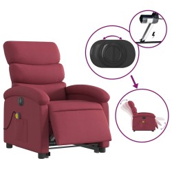 Fauteuil inclinable de massage électrique Rouge bordeaux Tissu 