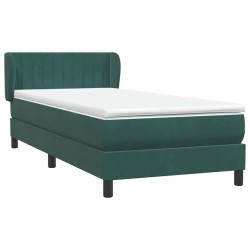 Sommier à lattes de lit et matelas vert foncé 80x220 cm velours 